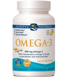 Nordic Naturals Omega 3 690mg Zitrone (Fischgelatine) 60 Fischgels