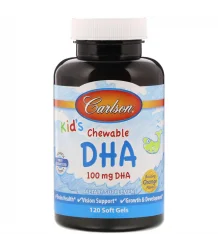 Carlson Labs Kid's Kautabletten Dha 100mg Orange 120 Weichkapseln