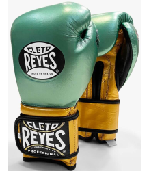Cleto Reyes Boxen Klettverschluss Sparring Handschuhe Gold/Grün