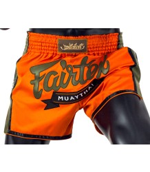 Fairtex Muay Thai Shorts BS1705 Orange/Dunkelgrün