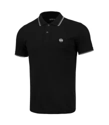 Pit Bull Polo Shirt Pique Streifen Regular Schwarz