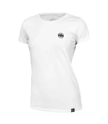 Pit Bull Damen-T-Shirt Slim Fit Klein Logo Weiß