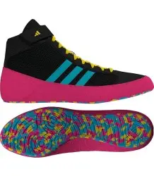 Adidas Havoc II Box- und Wrestling-Schuhe Schwarz/Cyan/Pink