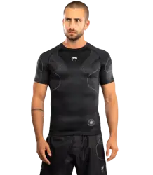 Venum Nexus Rashguard Short Sleeves Kurzarm Black/Silver