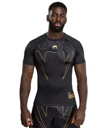 Venum Serpenti Rashguard Short Sleeve Kurzarm Black/Silver/Gold