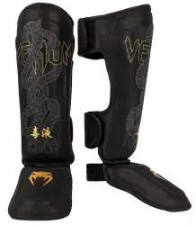 Venum Serpenti Shin Guards Schienbeinschoner Schwarz/Silber/Gold