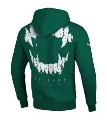 Octagon Sweatshirt mit Kapuze „Zęby Bottle Green”