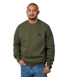 Pit Bull Sweatshirt ohne Kapuze Crewneck Small Logo Olive