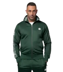 Pit Bull Sweatshirt mit Reißverschluss Tape Logo Bottle Green