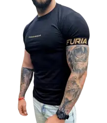 FURIA T-Shirt Herren-T-Shirt Gym Wear Schwarz/Gold