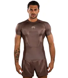 Venum Rashguard Kurzarm Short Sleeve No Gi Chocolate Brown