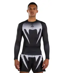 Venum Rashguard Langarm Long Sleeve No Gi Schwarz/Weiß