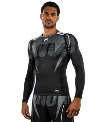 Venum Rashguard Langarm Long Sleeve Adrenaline Schwarz/Grau