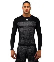 Venum Rashguard Langarm Long Sleeve G-Fit Scales Schwarz/Grau