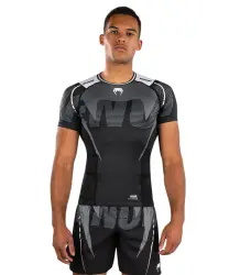 Venum Rashguard Kurzarm Short Sleeve Adrenaline Schwarz/Grau