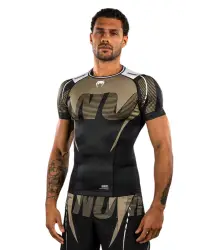Venum Rashguard Kurzarm Short Sleeve Adrenaline Black/Sand