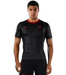 Venum x Roger Gracie Signature Rashguard Kurzarm Short Sleeve Schwarz/Rot