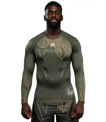 Venum Serpenti Rashguard Long Sleeves Langarm Khaki/Bronze/Elfenbein