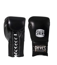 Cleto Reyes Boxhandschuhe Lace Up Sparring Gloves Schwarz/Silber