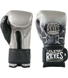 Cleto Reyes Boxhandschuhe Velcro Sparring Gloves Snake Print Silver