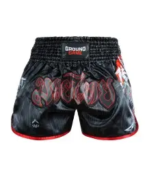 Ground Game Muay Thai Shorts Samurai 2.0 Schwarz