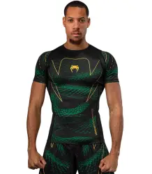 Venum Rashguard Kurzarm Short Sleeve Matupa Schwarz/Grün/Gold