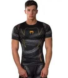 Venum Rashguard Kurzarm Short Sleeve Matupa Schwarz/Grau/Gold