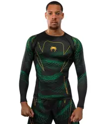 Venum Rashguard Long Sleeve mit langen Ärmeln Matupa Schwarz/Grün/Gold