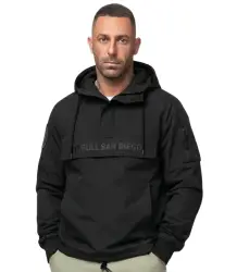 Pit Bull Kapuzenjacke mit Känguru-Taschen für die Übergangszeit MEANDRO Schwarz
