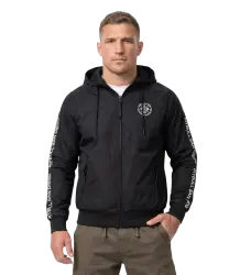 Pit Bull Übergangsjacke mit Kapuze „Athletic Tape“ Schwarz