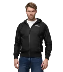 Pit Bull Übergangsjacke mit Kapuze und „Athletic Logo“, schwarz