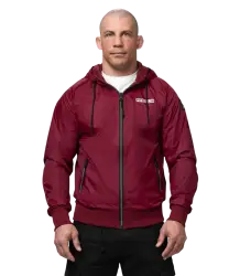 Pit Bull Übergangsjacke mit Kapuze und „Athletic“-Logo, burgunderrot