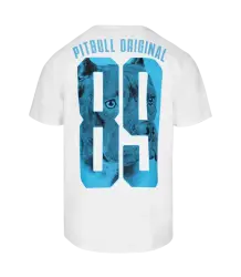 Pit Bull T-Shirt von Eighty Nine Dog, Weiß/Hellblau