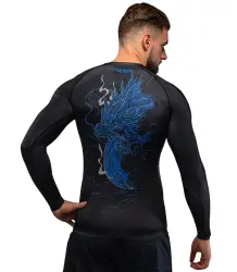 Venum Rashguard mit langen Ärmeln „Thunder Dragon“ Schwarz/Königsblau