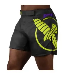 Hayabusa MMA-Shorts „Icon Mid-Length Fight“ Schwarz/Neo-Grün