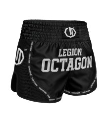 Octagon Kickbox-/Muay-Thai-Shorts „Legion Mesh PREMIUM“ Schwarz/Weiß