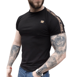 FURIA T-Shirt Herren-T-Shirt mit Logo und Band, schwarz/gold