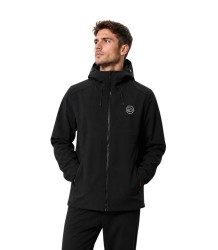 Herren-Softshell-Jacke „Vortex“, schwarz, winddicht, sportlich, wasserdicht, mit Kapuze, WarHouse