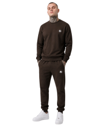 WarHouse-Sportanzug aus Baumwolle mit Logo, Set in Dark Coffee
