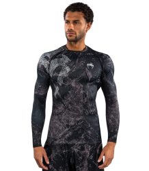 Venum Rashguard Long Sleeve – Langarm-Rashguard „Rage & Workout“ Schwarz/Grau