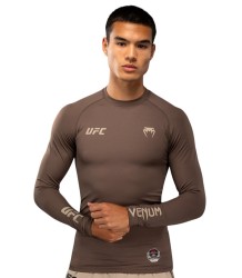 UFC Venum Rashguard mit langen Ärmeln Long Sleeve Authentic Fight Week Unity Brown